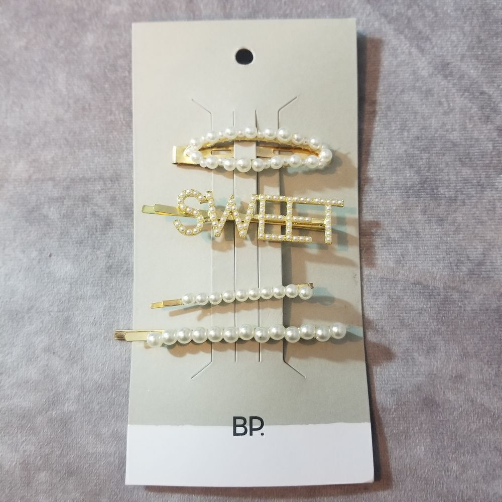 Bp‎ Goldtone & Pearl Bobby Pin/Clip Set of 4